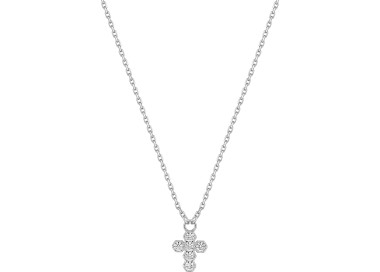 Collier oxyde(s) de zirconium Or Blanc 750