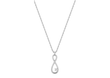 Collier oxyde(s) de zirconium Or Blanc 750