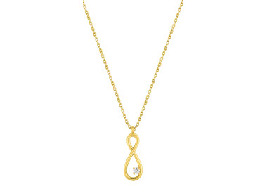 Collier oxyde(s) de zirconium Or Jaune 750