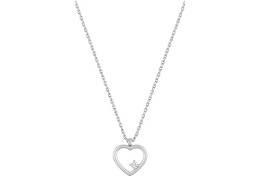 Collier oxyde(s) de zirconium Or Blanc 750