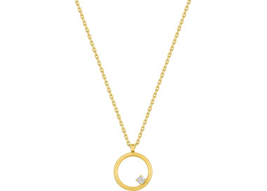 Collier oxyde(s) de zirconium Or Jaune 750