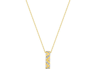 Collier diamant 0.08ct Or Jaune 750 rhodiée