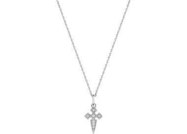 Collier diamant 0.04ct Or Blanc 750