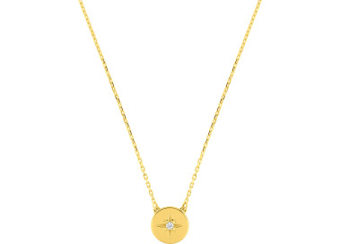 Collier oxyde(s) de zirconium Or Jaune 750