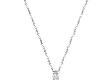 Collier diamant 0.10ct Or Blanc 750