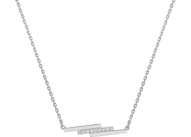 Collier diamant 0.05ct Or Blanc 750