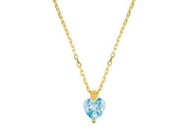 Collier topaze bleue traitée Or Jaune 750