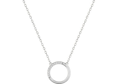 Collier oxyde(s) de zirconium Or Blanc 750