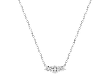 Collier oxyde(s) de zirconium Or Blanc 750