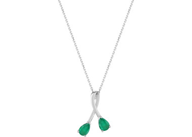 Collier émeraude Or Blanc 750