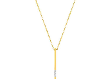 Collier diamant 0.01ct Or Jaune et blanc Or 750