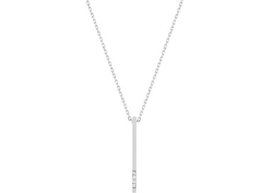 Collier diamant 0.01ct Or Blanc 750