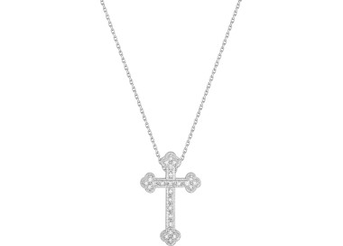 Collier diamant 0.10ct Or Blanc 750