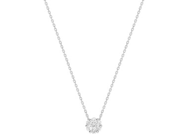 Collier diamant 0.25ct Or Blanc 750 42cm