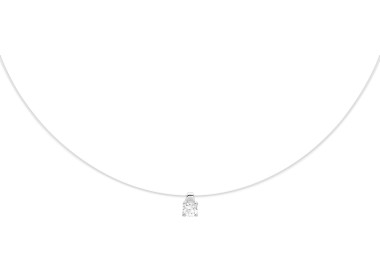 Collier diamant 0.14ct Or Blanc 750 42cm