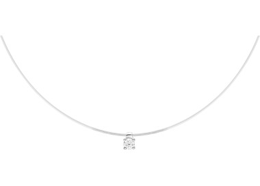 Collier diamant 0.08ct Or Blanc 750 42cm