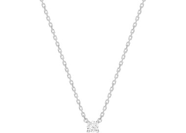 Collier diamant 0.08ct Or Blanc 750 42cm