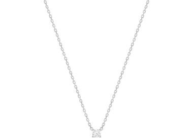 Collier diamant 0.08ct Or Blanc 750 42cm