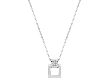 Collier diamant 0.05ct Or Blanc 750 42cm