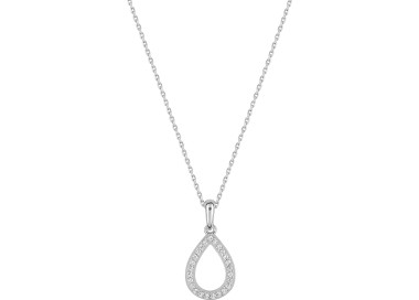 Collier diamant 0.12ct Or Blanc 750 42cm