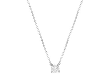 Collier Solitaire 0.30ct Or Blanc 750 42cm