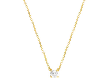 Collier Solitaire 0.20ct Or Jaune 750 42cm