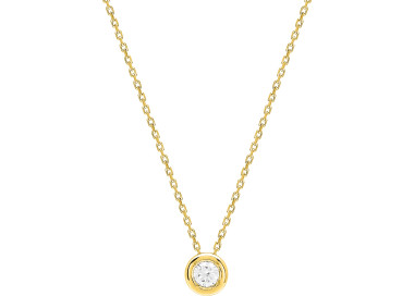 Collier diamant 0.14ct Or Jaune 750 42cm