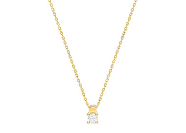 Collier diamant 0.18ct Or Jaune 750 42cm