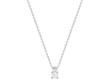 Collier diamant 0.18ct Or Blanc 750 42cm