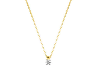 Collier diamant 0.14ct Or Jaune 750 42cm