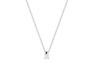 Collier diamant 0.14ct Or Blanc 750 42cm