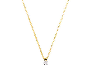 Collier diamant 0.08ct Or Jaune 750 42cm