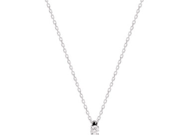 Collier diamant 0.08ct Or Blanc 750 42cm