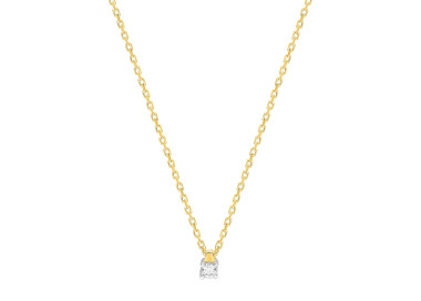 Collier diamant 0.04ct Or Jaune 750 42cm