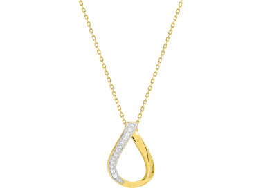 Collier oxyde(s) de zirconium Or Jaune 750 rhodiée 42cm