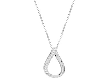 Collier oxyde(s) de zirconium Or Blanc 750 42cm