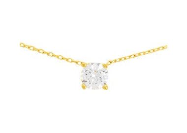 Collier oxyde(s) de zirconium Or Jaune 750 42cm