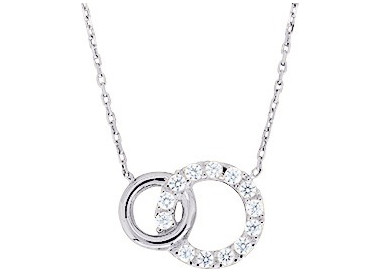 Collier Or Blanc 750 oxyde(s) de zirconium 42cm