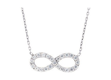 Collier Or Blanc 750 oxyde(s) de zirconium 42cm