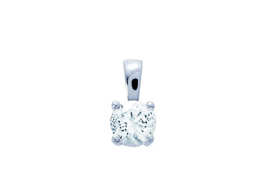 Pendentif oxyde(s) de zirconium Or Blanc 750