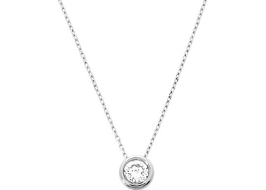 Collier pendentif oxyde(s) de zirconium Or Blanc 750 42cm