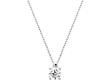 Collier pendentif oxyde(s) de zirconium Or Blanc 750 42cm