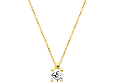 Collier pendentif oxyde(s) de zirconium Or Jaune 750 42cm