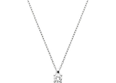 Collier pendentif oxyde(s) de zirconium Or Blanc 750 42cm