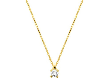 Collier pendentif oxyde(s) de zirconium Or Jaune 750 42cm