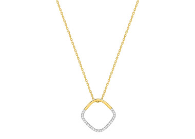 Collier diamant 0.11ct Or Jaune 750 rhodiée 42cm