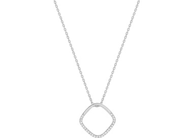 Collier diamant 0.11ct Or Blanc 750 42cm