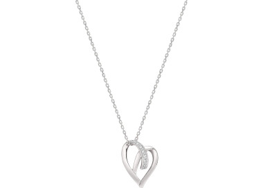 Collier diamant 0.02ct 42cm