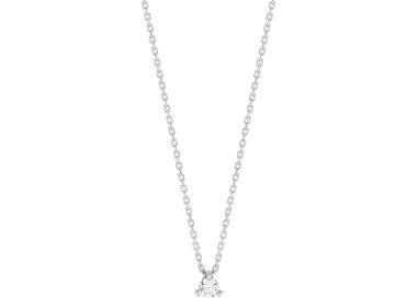 Collier diamant 0.10ct Or Blanc 750 42cm