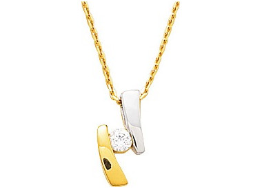 Collier oxyde(s) de zirconium Or 750 42cm